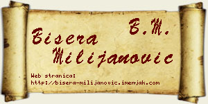 Bisera Milijanović vizit kartica